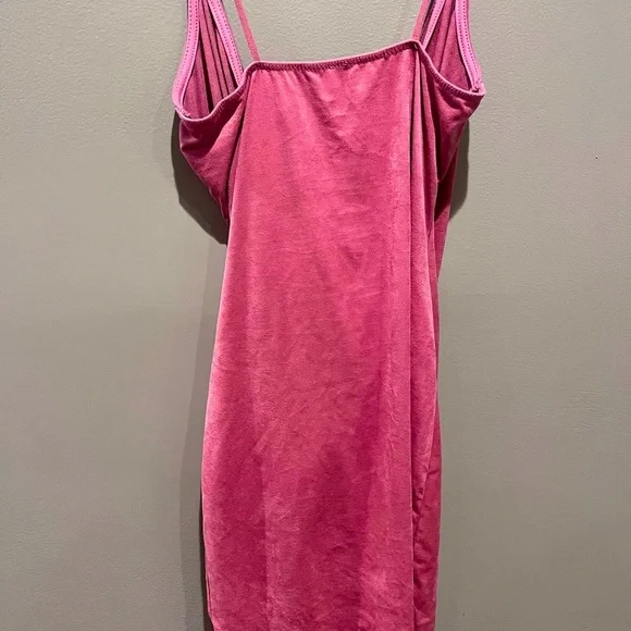 New Pink Suede Dress Mini Sleeveless Date Night Cocktail Spring Summer - Picture 3 of 11